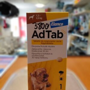 AdTab bolha- és kullancs elleni tabletta 1,3 - 2,5 kg testtömegű kutyáknak