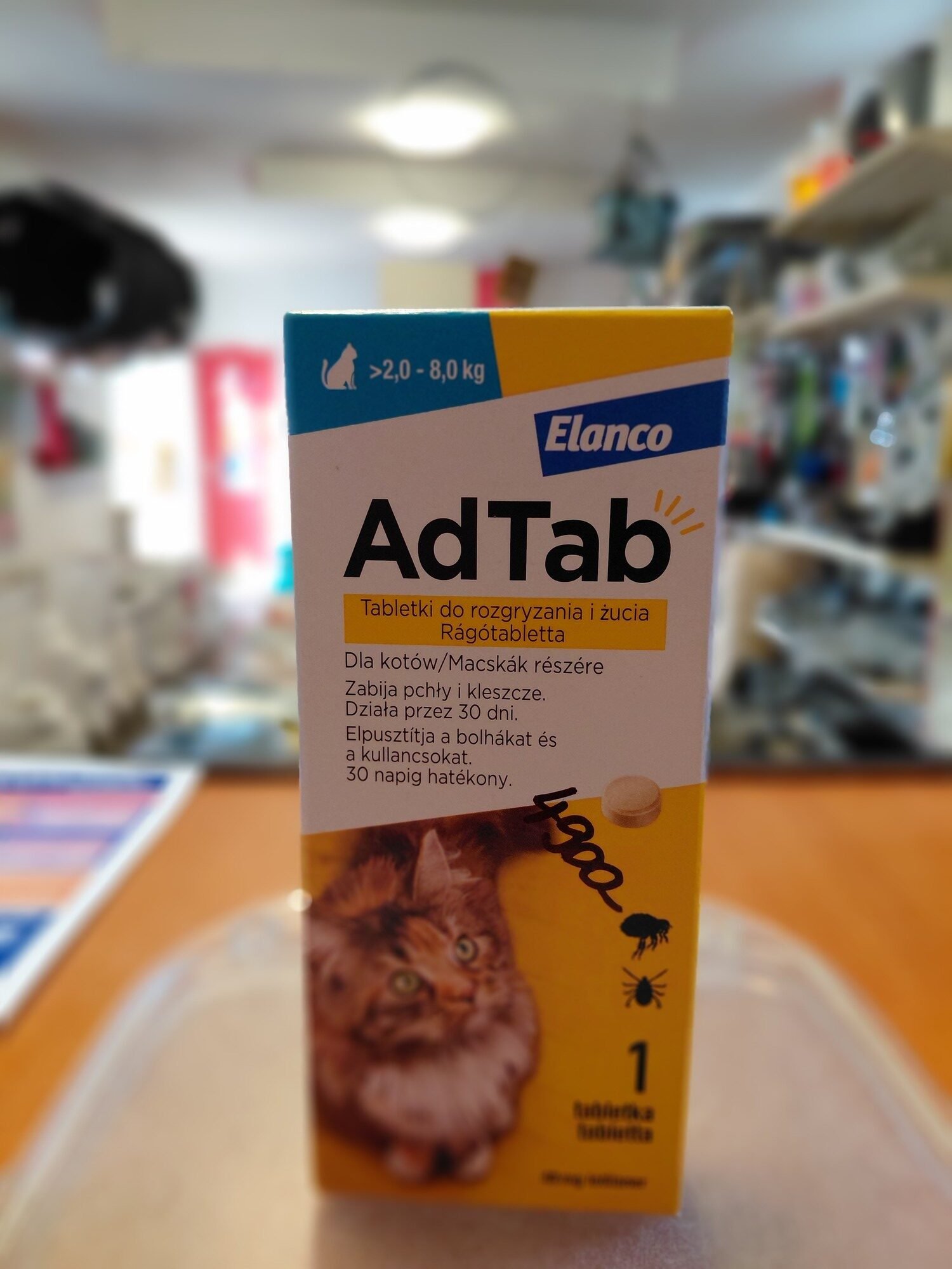 AdTab bolha- és kullancs elleni tabletta 2 - 8 kg testtömegű macskáknak